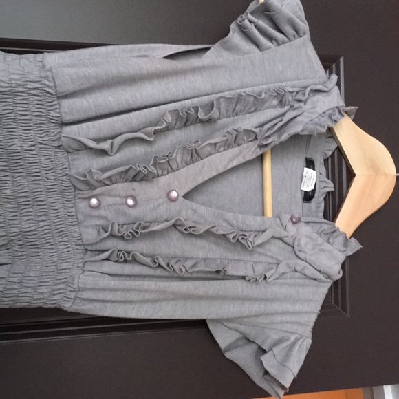 Gray ruffle dress - Picture 2 of 2